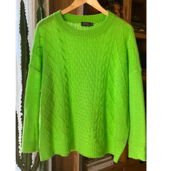 Polo Ralph Lauren Sweaters - Ralph Lauren | Neon Green Cable Knit Sweater - M
